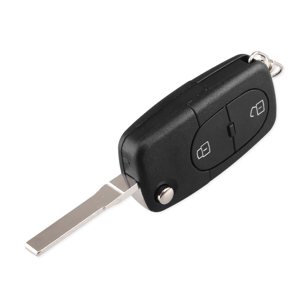 2 Button Flip Folding Car Remote Key Case Fob Shell For Audi A2 A3 A4 A6 TT Quattro CR1620/CR1616 Small Battery Holder