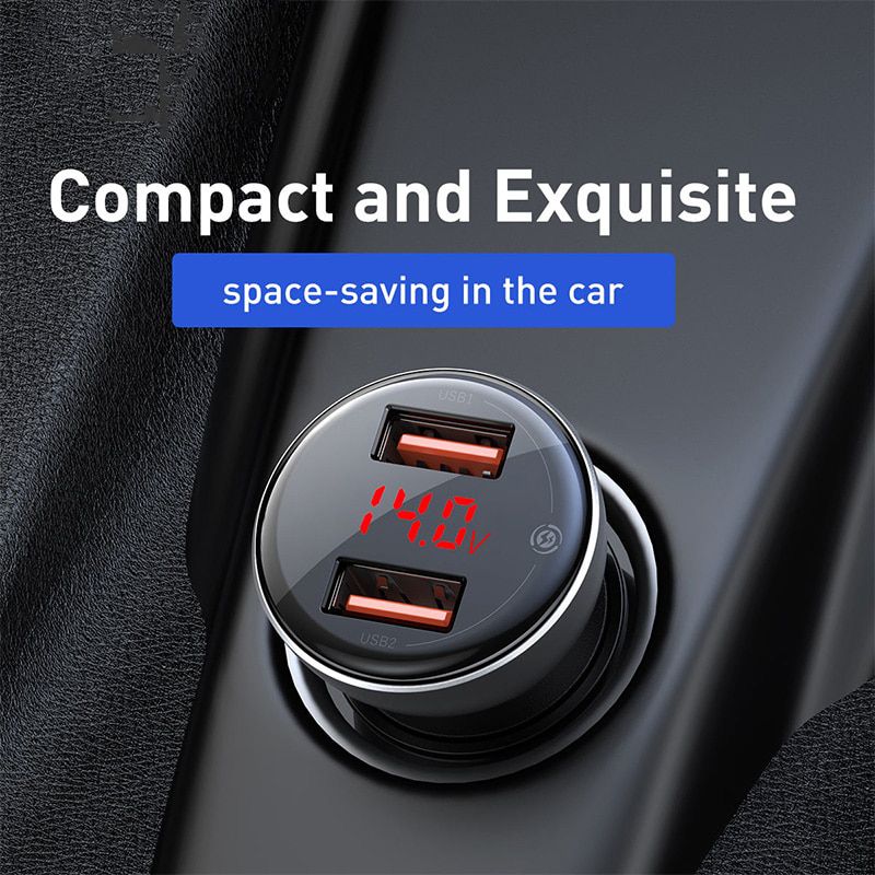 45W Car Charger Dual USB Cigarette Lighter Support SCP QC3.0 Fast Charging Auto Charger Accessories For iPhone Huawei