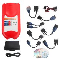 Bluetooth Version VXTRUCKS V8 USB Link Wireless Heavy Duty Diagnose Interface with All Adapters