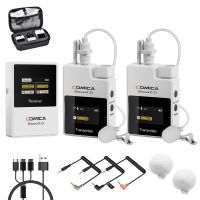 BoomX-D2 2.4G Compact Wireless Lapel Microphone System with 2 Transmitter and 1 Receiver,Lav Mic for Smartphone Camera