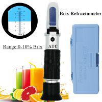 Brix Refractometer 0-10% Brix Handheld Sugar Meter ABS Material Plastic Sugar Refractometer Sugar Content Testing Equipment