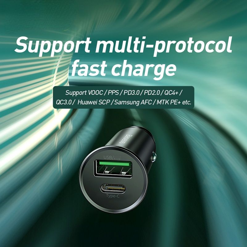 Car Charger Cigarette Lighter Support PPS SCP PD 3.0 QC 4.0 VOOC Warp Fast Charging For Car Charge Adapter Accessories