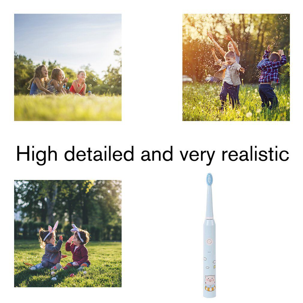 Children Sonic Electric Toothbrush Cartoon Pattern Electronic Toothbrush With USB Charger For 4-12 Ages Kids