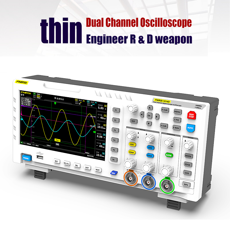 FNIRSI-1014D Digital Oscilloscope 2 In 1 Dual Channel Input Signal Generator 100MHz* 2 Ana-log Bandwidth 1GSa/s Sampling Rate