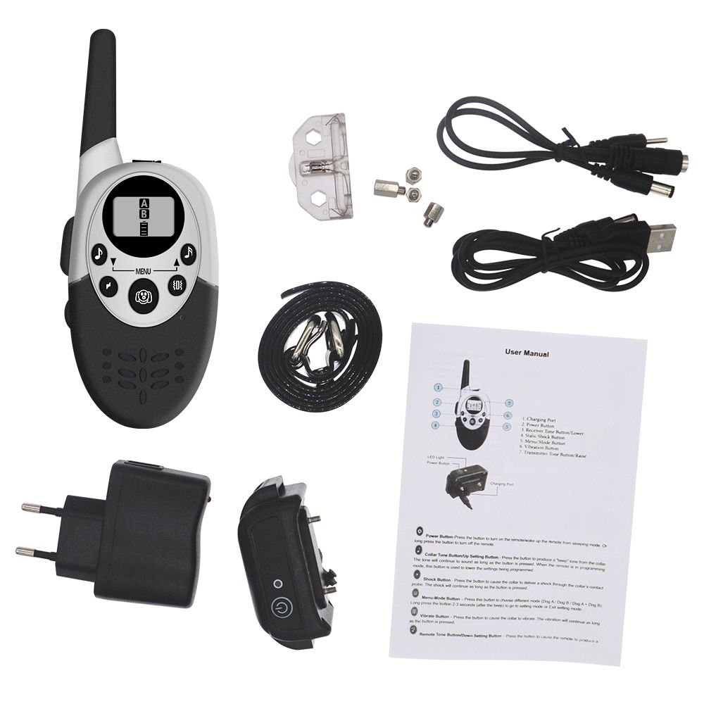 Dog Collar 800m Electric Dog Training Collar Pet Remote Control Waterproof Rechargeable for All Size Shock Vibration Sound