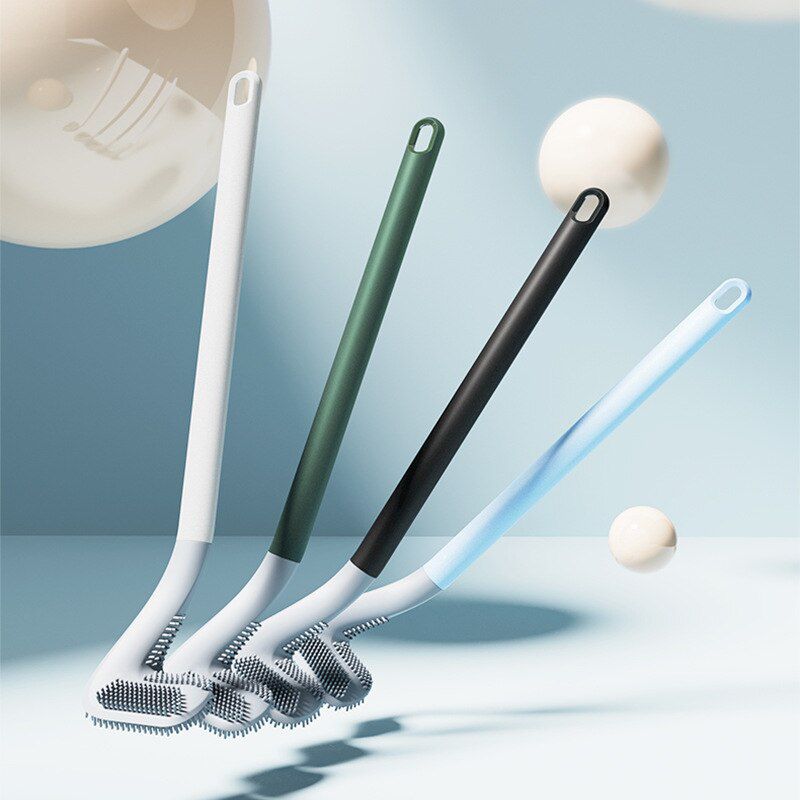 Durable Silicone Brush Golf Toilet Brush Creative Long Handle Toilet Cleaning Brush Household Cleaning Tools Bathroom Products
