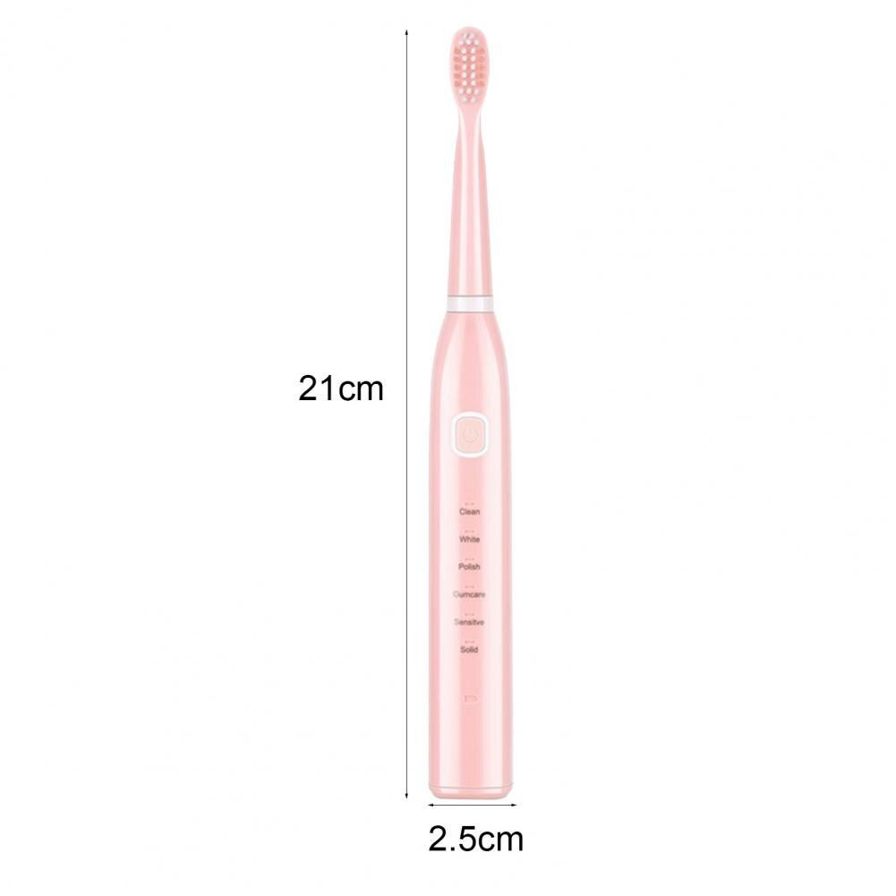 Solid Color  Automatic 6 Modes Electric Sonic Toothbrush Low Voltage Motor Toothbrush One-button Start   for Home