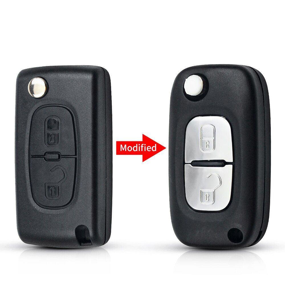 Flip Folding Key Shell Fob Modified Key Case 2 Buttons For Peugeot 206 407 207 For Citroen C4 2005 C5 2009 HU83 Blade