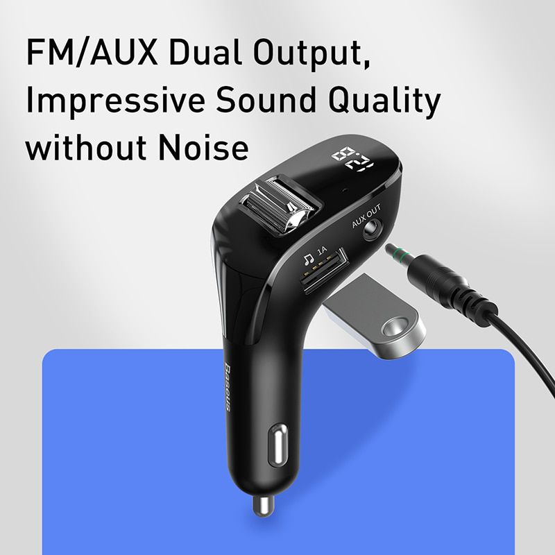 FM Transmitter Bluetooth-compatible 5.0 FM Radio Modulator Dual USB Car Charger Handsfree Wireless Aux Audio MP3 Player