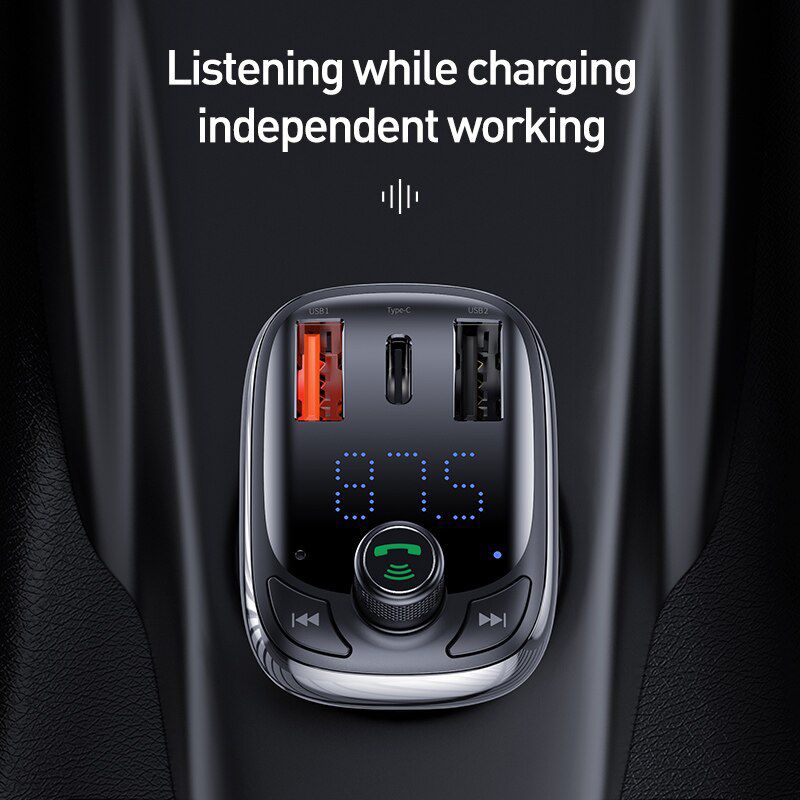 FM Transmitter Car Quick Charger For Phone Bluetooth-compatible 5.0 Car Kit Audio MP3 Player 36W Fast Charging Charger