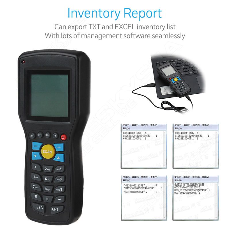 Heroje T5 Elite Vision Wireless 433MHz 1D Barcode Scanner Data Collector Inventory Management  EAN13 1D With Search Engine