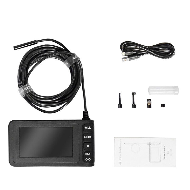 5.5mm Single & Dual Industrial Endoscope IP67 Waterproof 4.3 Inch LCD HD Snake Camera with 6 LED For Car Pipe Drain Inspection