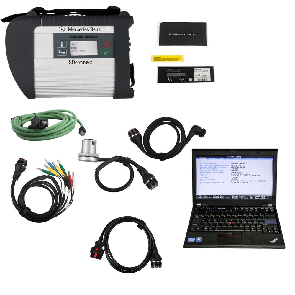 V2021.9 MB SD C4 Connect Compact 4 Star Diagnosis Plus Lenovo X220 Laptop Software Installed Ready to Use