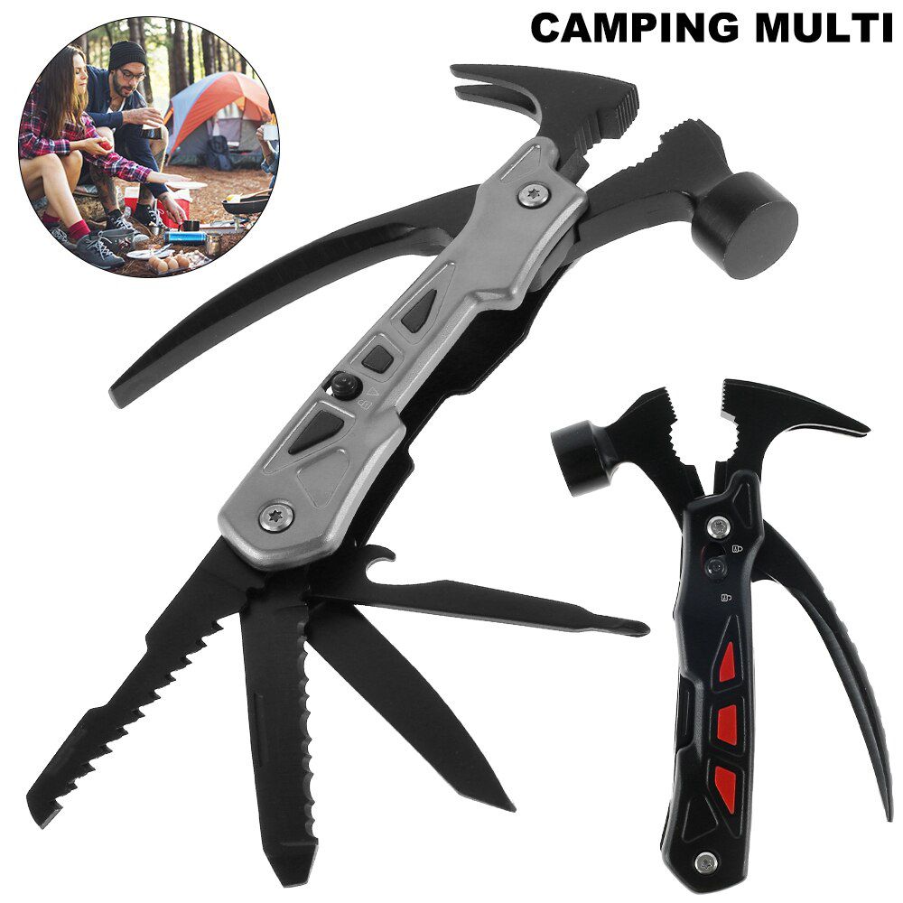 Multi-function Safety Hammer with Screwdriver Hammer Nylon Sheath Outdoor Survival Portable Pocket Knife Multitool Claw Hammer