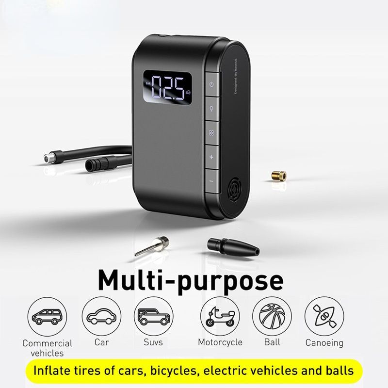 Portable Air Compressor Tyre Inflator Wireless Inflatable Auto Digital Electric Pump for Cars Motorcycle Bicycle Tires