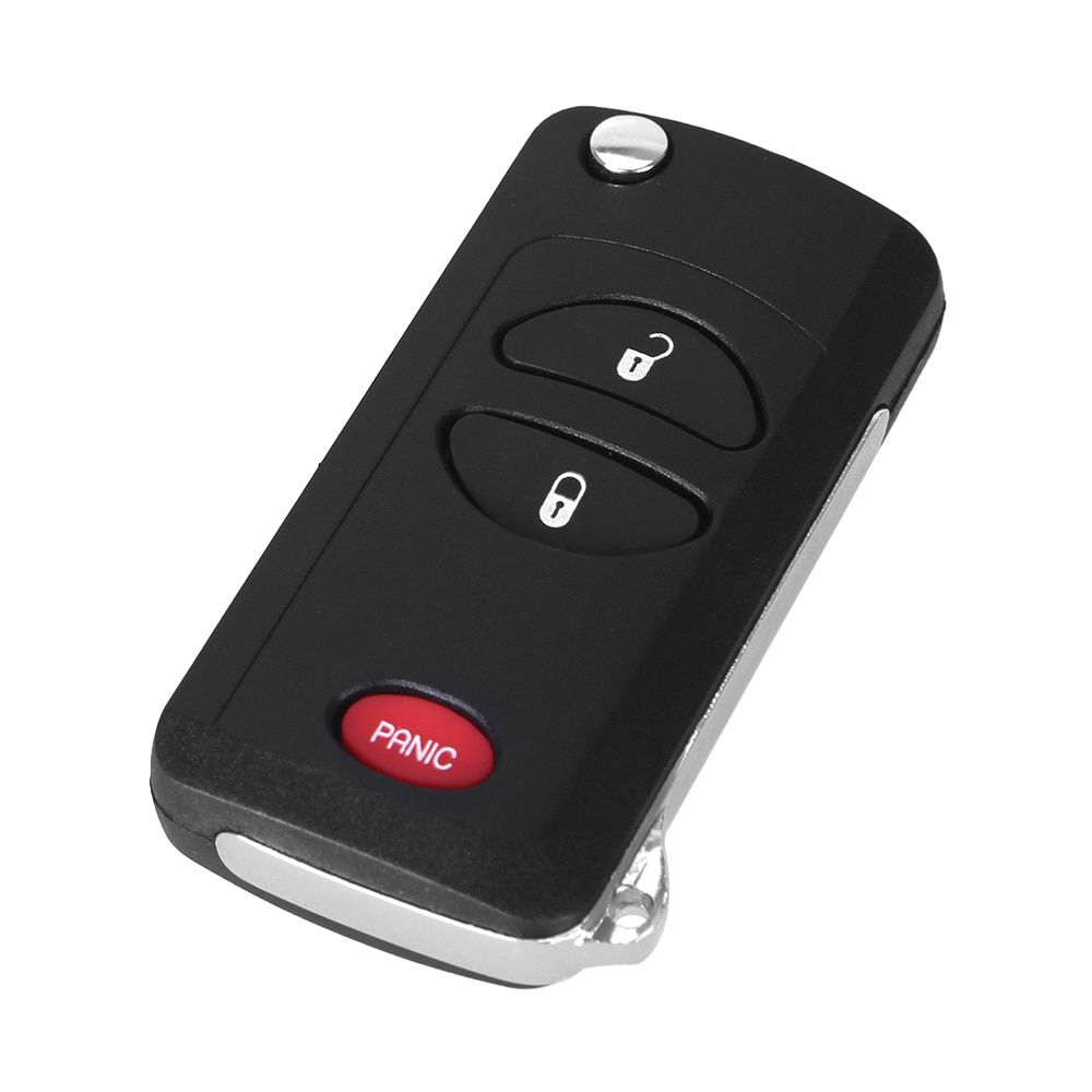 Remote Key Shell For Dodge Jeep Chrysler Town & Country Cruiser Filp Fob 2+1 3 Buttons Keyless Entry Fob Car Key Case