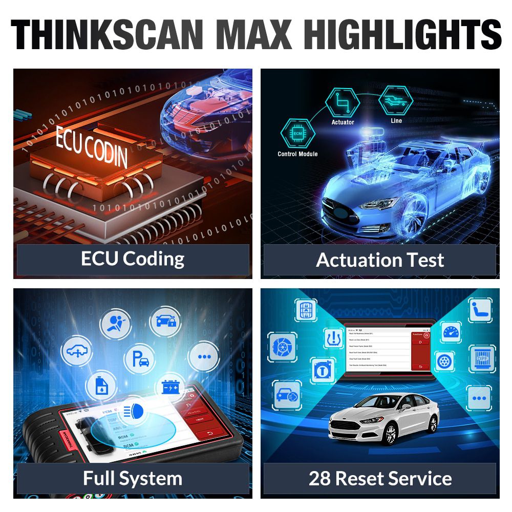 Thinkcar Thinktool Max ThinkCar ThinkScan Max OBD2 Scanner Professional Full System Diagnostic Scanner Car Auto Scanner ECU Coding Active Test
