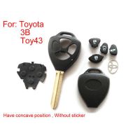 5pcs/lot Remote Key Shell 3 Button (Have Concave Position Without Sticker) for Toyota