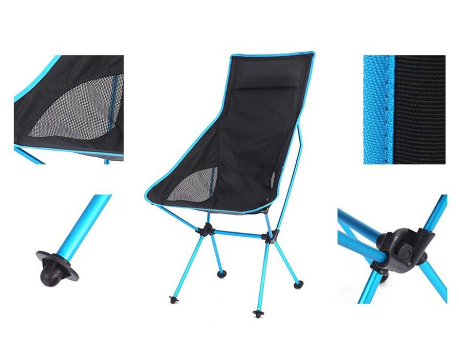 Travel Ultralight Folding Chair Super Hard High Load Outdoor Camping Portable Beach Hiking Picnic Seat Fishing Tool Fold Chair