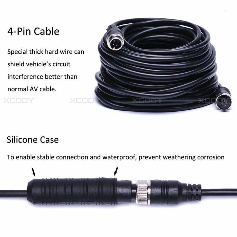 7 Inch Truck Monitor Reversing System 4Pin 10M Cable 2pc Reversing Camera Color Car Monitor