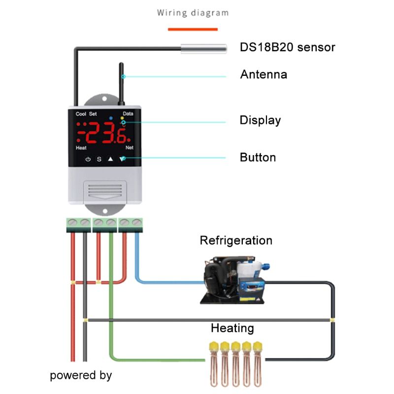 WIFI Thermostat 110V-230VAC Digital Temperature Phone APP Remote Control DS18B20