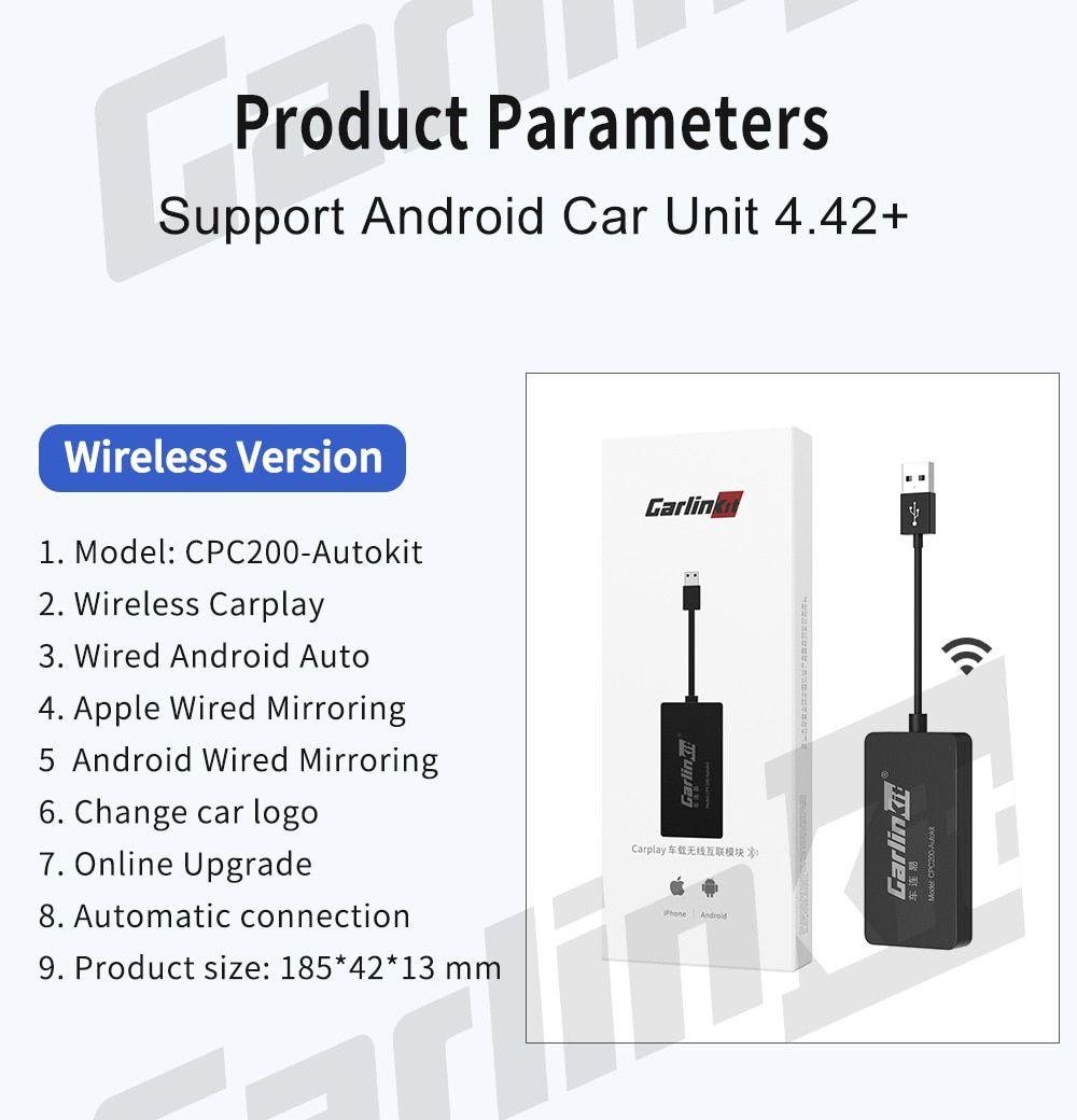 Wireless CarPlay Adapter Wireless Android Auto Dongle Mirror For Modify Android Screen Car Ariplay  Smart Link  IOS 14