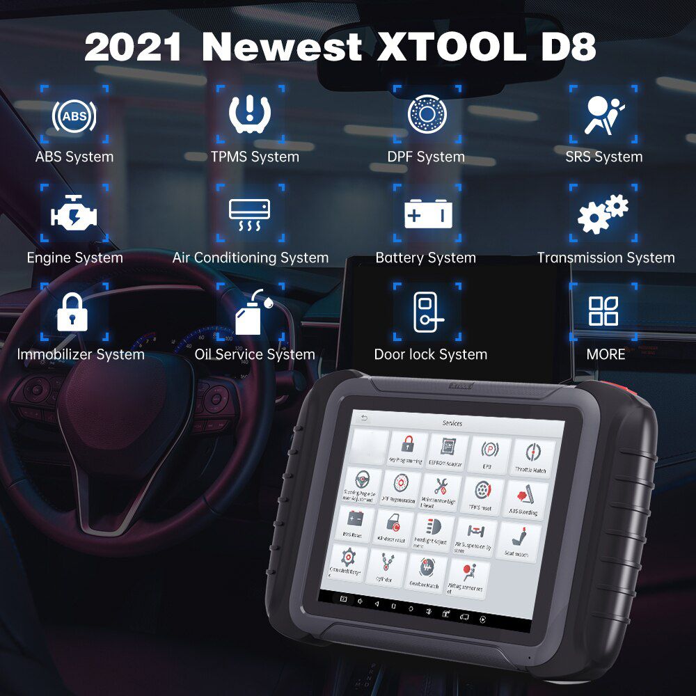 XTOOL D8 OBD2 Professional Automotive Diagnostic Tool Bi-Directional OBD2 Car Diagnostic Scanner ECU Coding Key Programming