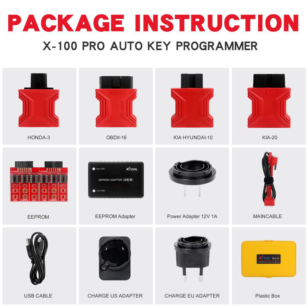 XTOOL X100 Pro2 Auto Key Programmer Mileage Adjustment including EEPROM Adapter Free Update