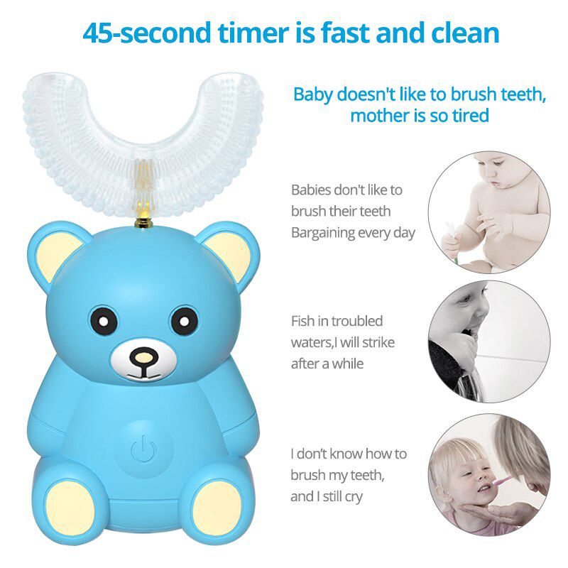 Smart 360 Degrees Electric Toothbrush Kids Silicon Autom