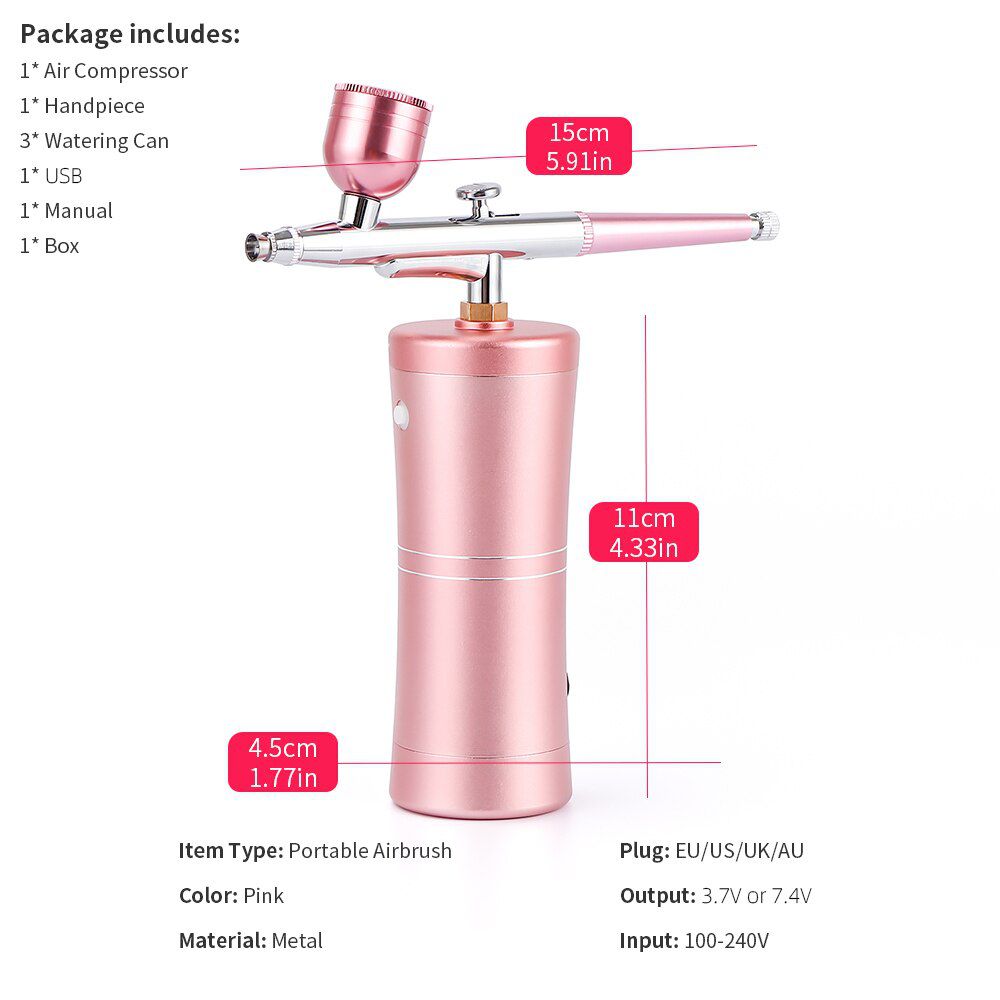 Top 0.4mm Pink Mini Air Compressor 