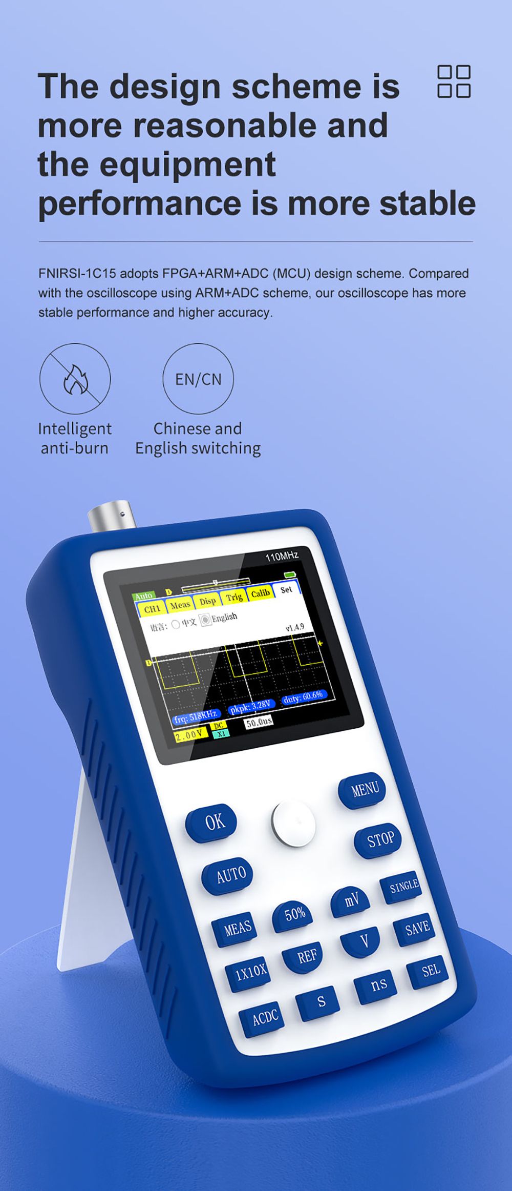 FNIRSI-1C15 Professional Digital Oscilloscope