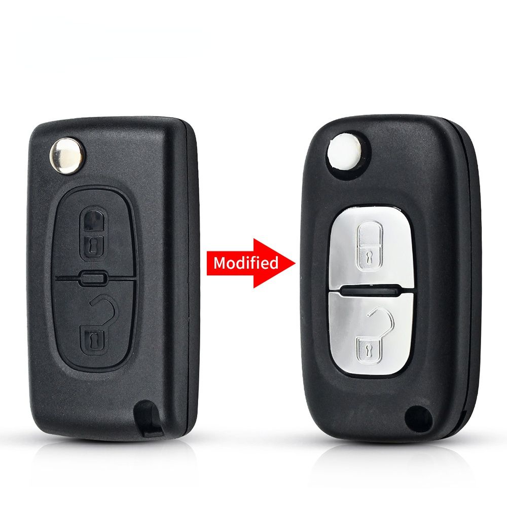 Flip Folding Key Shell Fob Modified Key Case 2 Buttons F