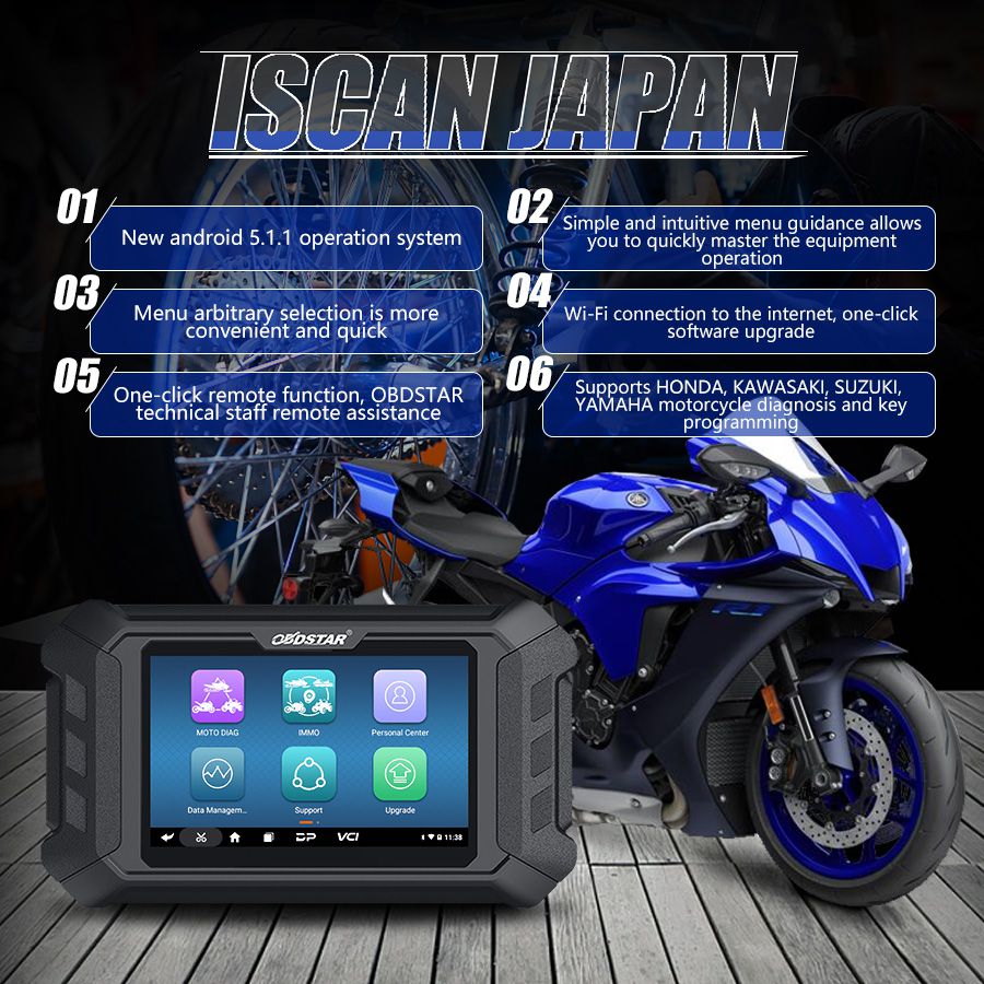 OBDSTAR iScan JAPAN Motorcycle Diagnostic Scanner & Key Programmer