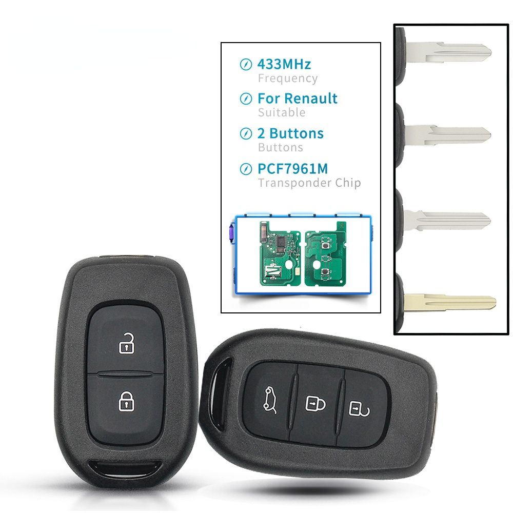 Remote Car Key 433mhz PCF7961M 4A Chip 2/3 Buttons 