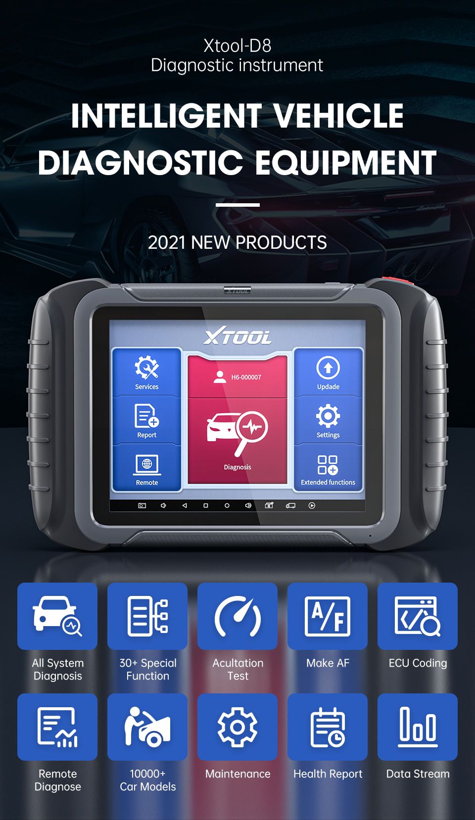 XTOOL D8 OBD2 Professional Automotive Diagnostic Tool