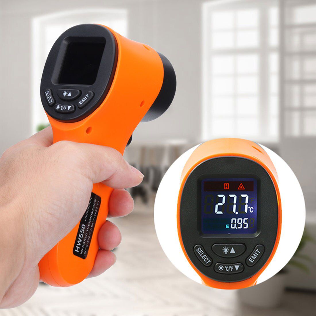 -50~550°C Non-Contact Infrared Kitchen Thermometer Household BBQ Meat Milk Food Temperature Gun Electronic Thermometers Measurin