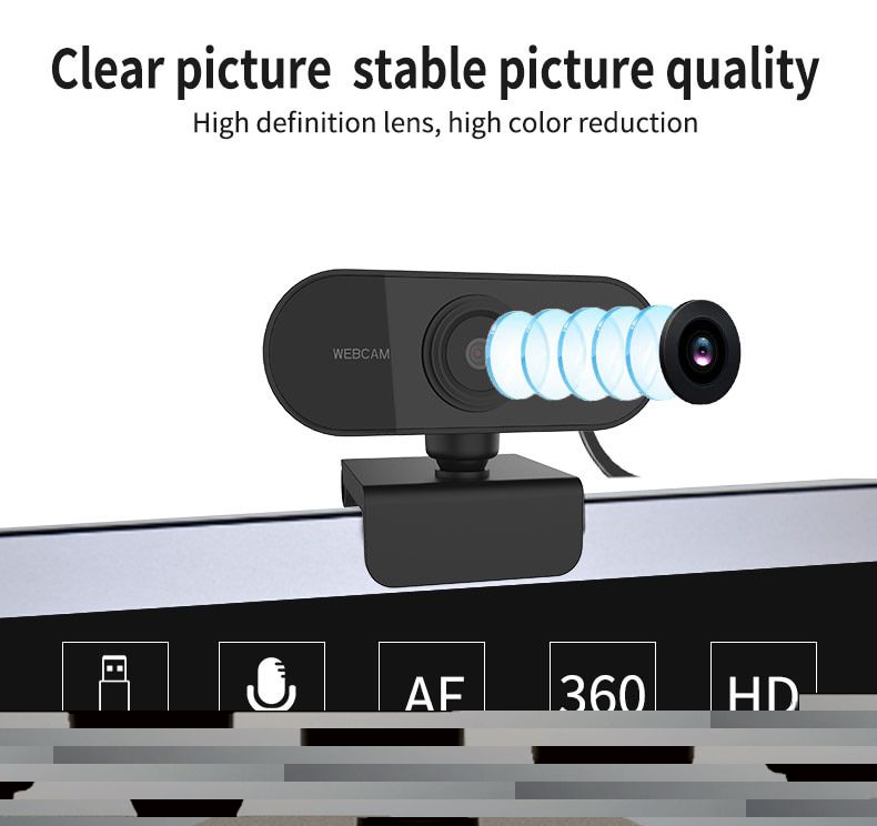 1080P Full HD Web Camera With Microphone USB Plug Web Cam For PC Computer Mac Laptop Desktop YouTube Skype Mini Camera