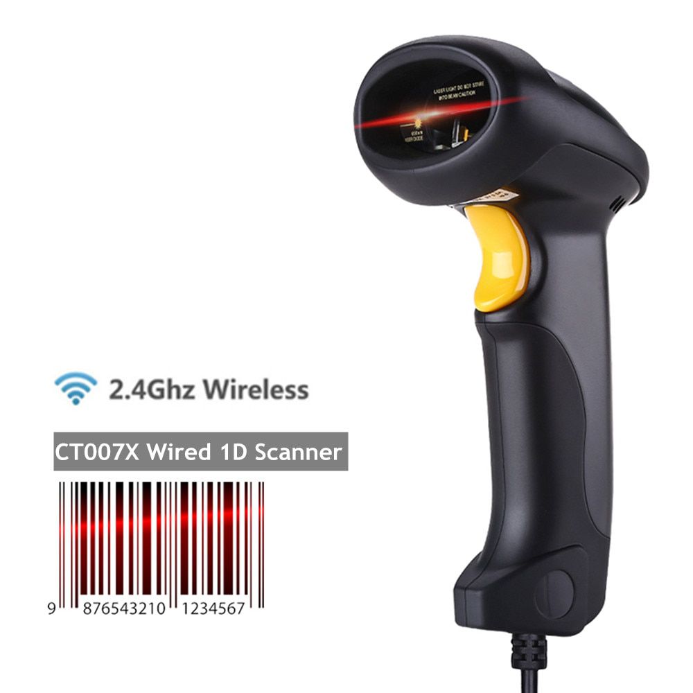 1D/2D QR Bar Code Reader CT007X Handheld Wirelress Barcode Scanner Bluetooth  PDF417 for IOS Android IPAD Eyoyo Wired Scanner