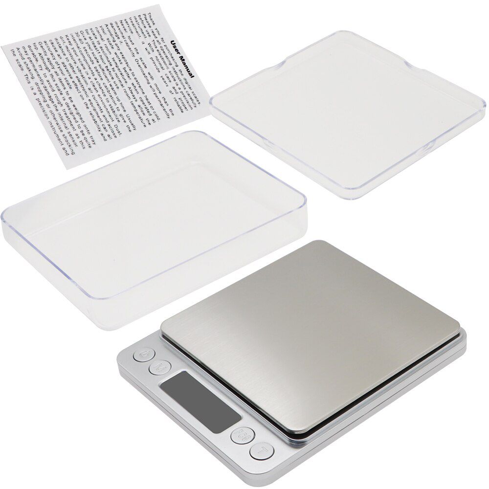 3000g 0.1g Electronic Scale 3kg Digital Scales Pocket Platform Scale Weight Balance Jewelry Weighing With 2 Trays