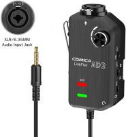 AD2 XLR/ 6.35mm Microphone Preamp with XLR/Guitar Interface Adaptor for iPhone iPad Mac/PC, Android Phone DSLR Cameras