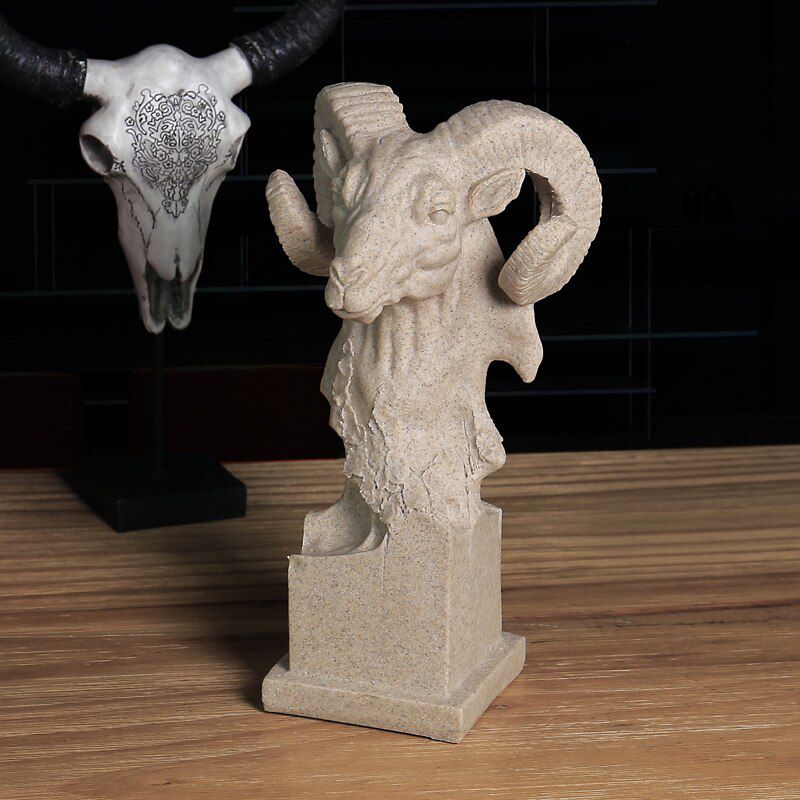 Animal Sculpture Horse Eagle Lion Tiger Goat Elephant Home Office Decoration Gift Art Living Room Head Resin Statue Ornaments