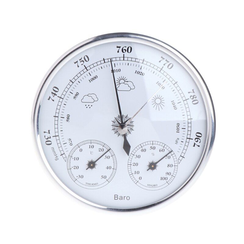 Dial Household Atmospheric Pressure Temperature Hygrometer Weather Station Precision Barometer Three-in-One Wall Hanging Indoor