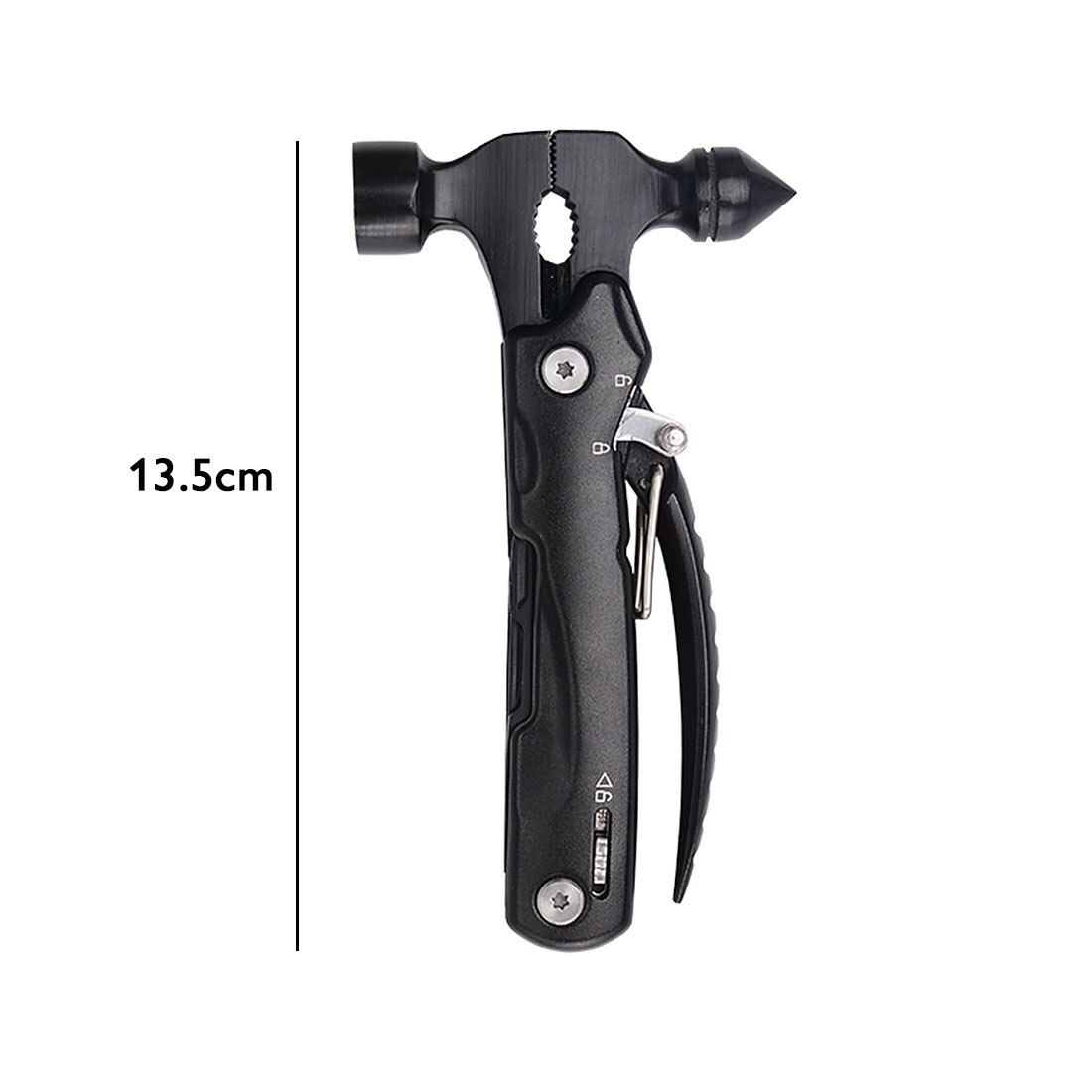 Auto Safety Hammer Multifunctional Nail Hammer Escape Hammer Outdoor Tool Self-rescue Tool for Outdoor Survival Camping Hiking