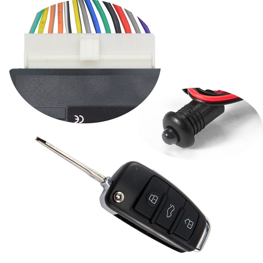 Car Central Door Lock Auto Keyless Entry System Button Start Stop Keychain Central Kit Universal Car 12V