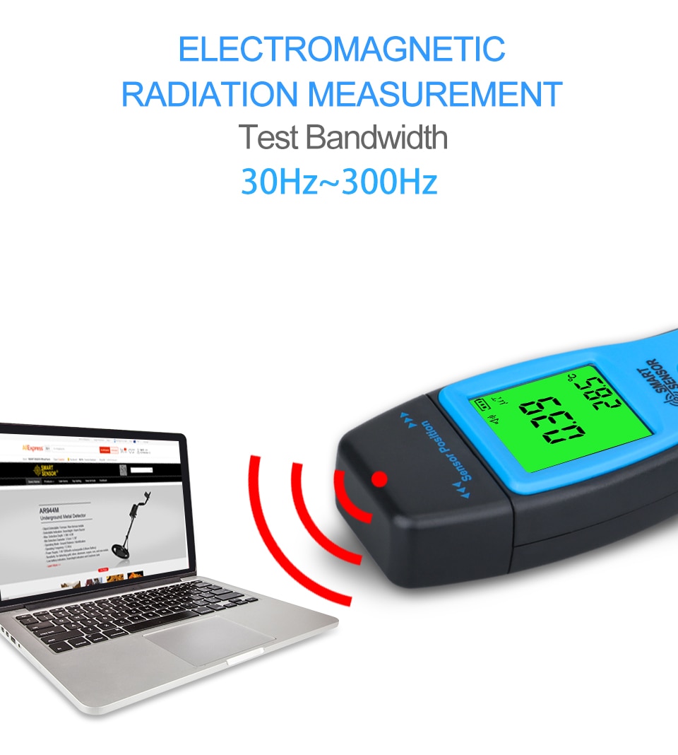 Digital EMF Meter Electromagnetic Radiation Tester Electric Magnetic Field Dosimeter Detector Household for PC Phone Printer