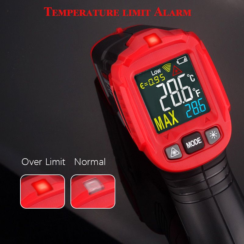 Digital Infrared Thermometer Handheld Temperature Meter Indicator Gun Laser Thermometer Pyrometer Touchless HT650A
