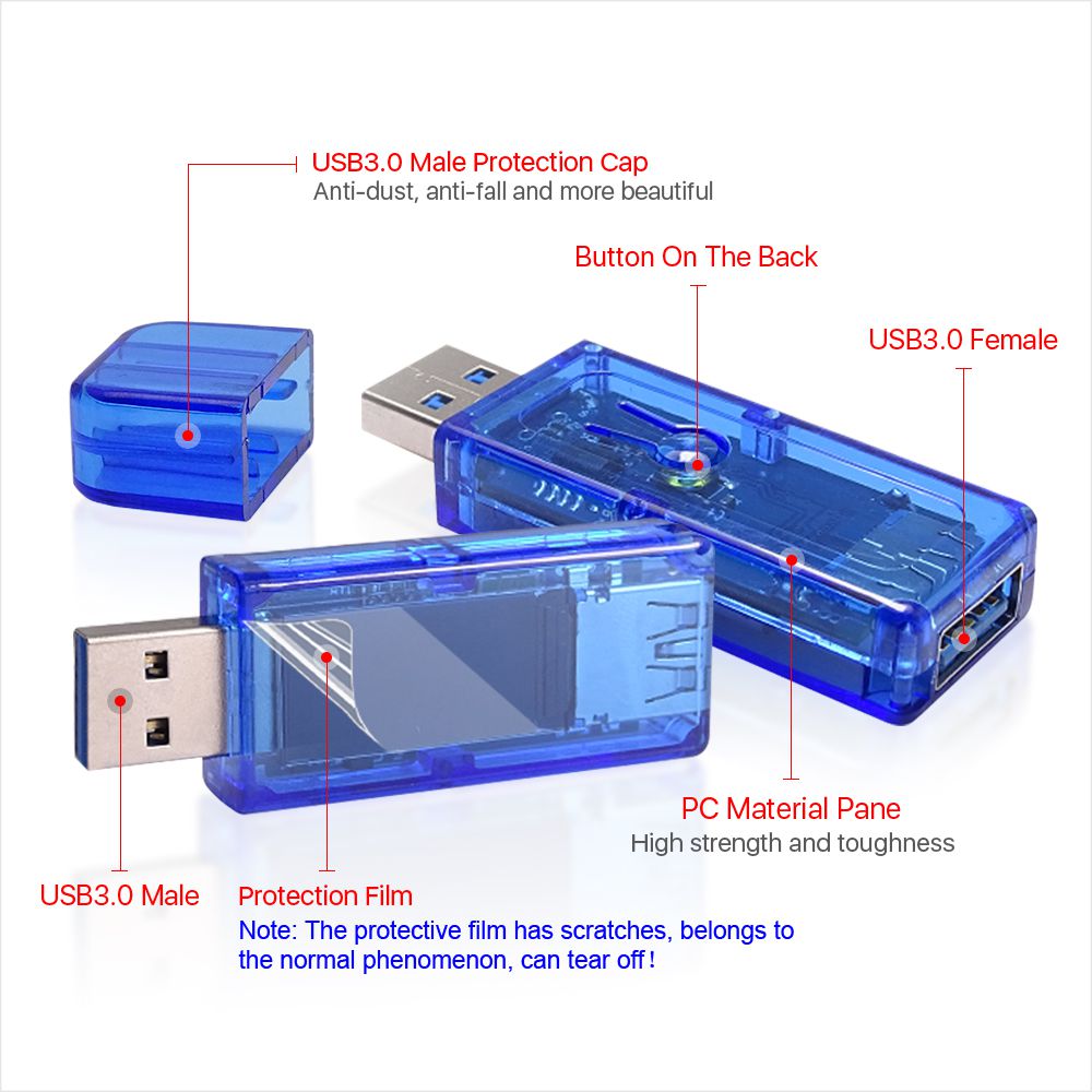 AT35 AT34 5 digits USB 3.0 color LCD Voltmeter ammeter voltage current meter multimeter battery charge power bank USB Tester