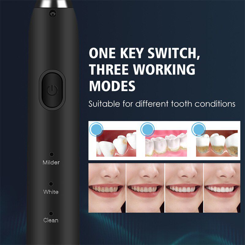 Electric Toothbrush Ultrasonic Teeth Cleaner Dental Tartar Remover Teeth Whiten Scaler Dental Stone Removal Smart Tooth Brush