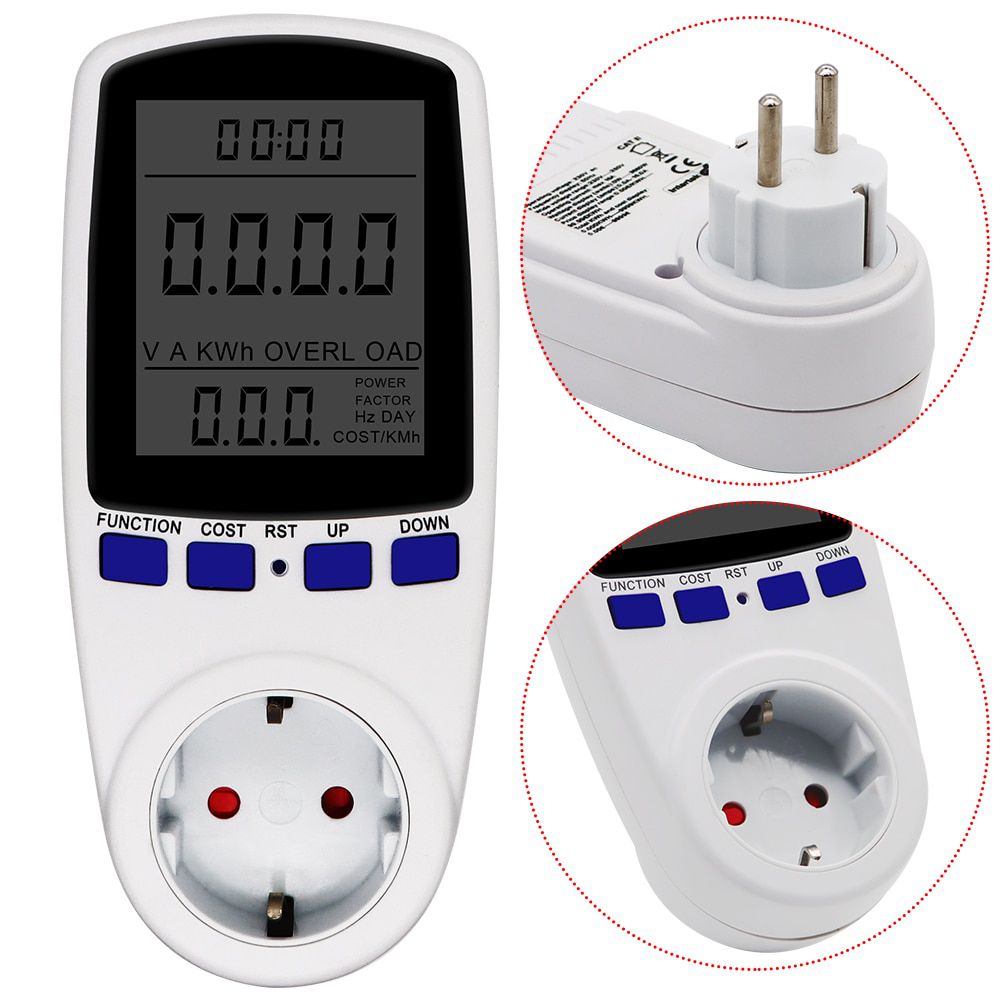 EU Plug AC Power Meters AC 230V Digital Voltage Volt Wattmeter Power Consumption Watt Energy Meter Electricity Analyzer Monitor