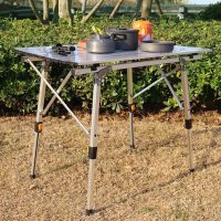 Folding Table Aluminium-Alloy Outdoor Camping for 90--53cm Waterproof